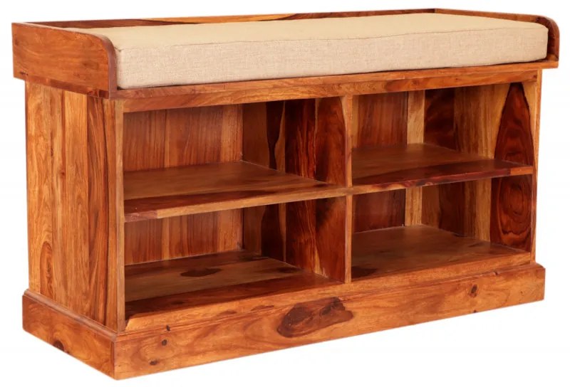 Botník Rami so sedakom 105x60x40 indický masív palisander Svetlomedová