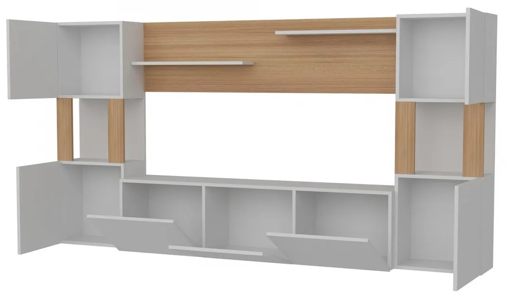 Obývacia stena Lore teak/biela