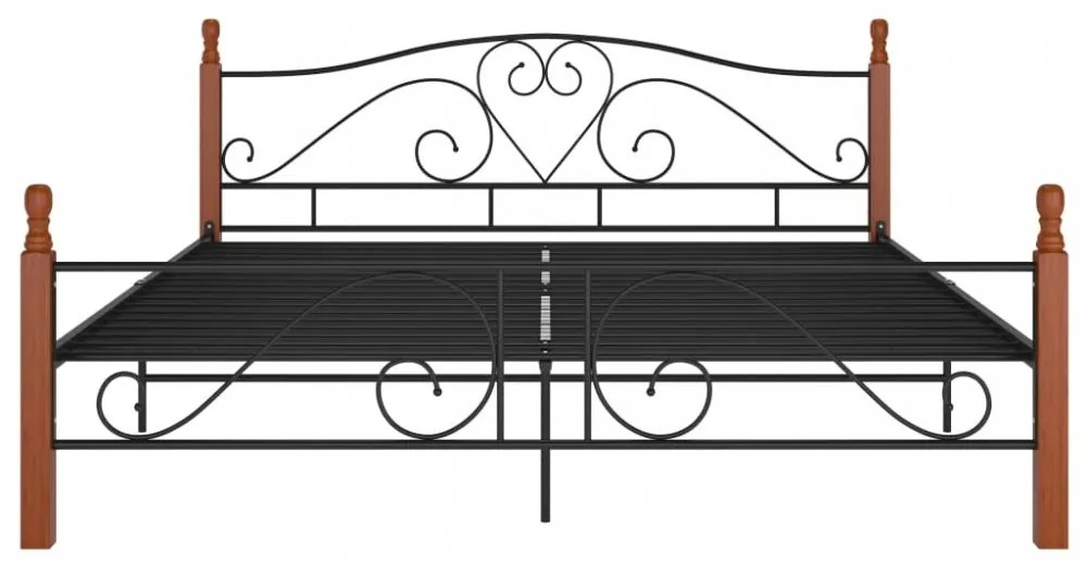 Posteľ čierny kov / dub Dekorhome 180 x 200 cm