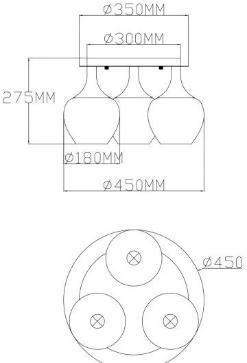 Globo 15548-3DK - Prisadený luster MAXY 3xE27/40W/230V antracit