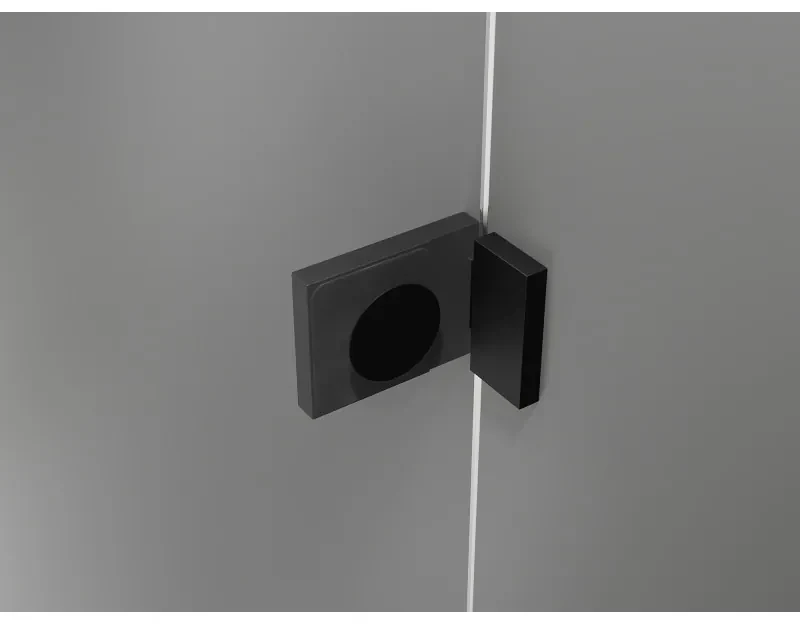 Mexen Lunar T pravý výklopný sprchový kút 140 x 100 cm, číre sklo, čierna matná, 834T-140-100-70-00-P