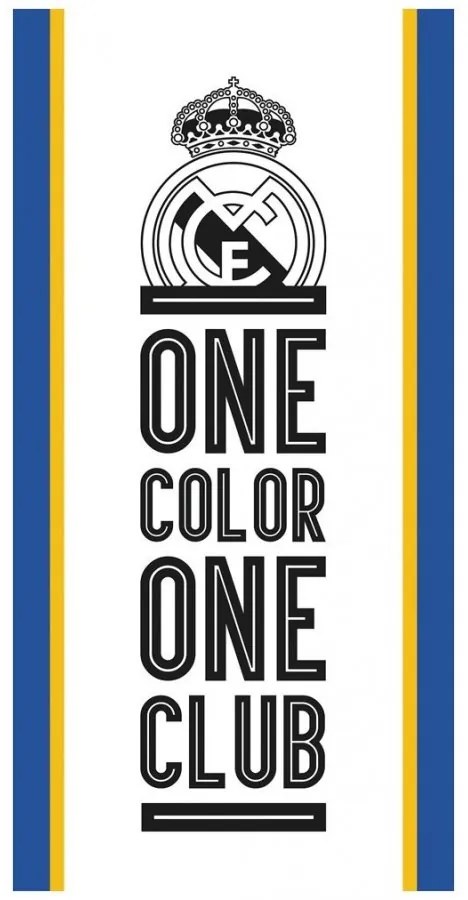 Bavlnená futbalová osuška FC REAL MADRID - ONE COLOR ONE CLUB - 100% bavlna - 70 x 140 cm
