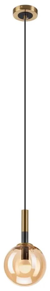 Luster na lanku ROLLO 1xE14/5W/230V zlatá/dymová béžová