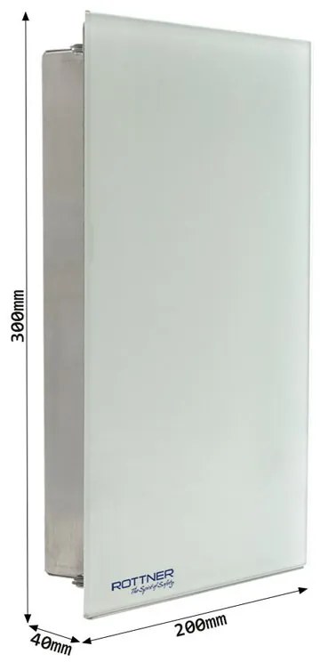 Skrinka na kľúče KEY GLASS, na 8 kľúčov, biela