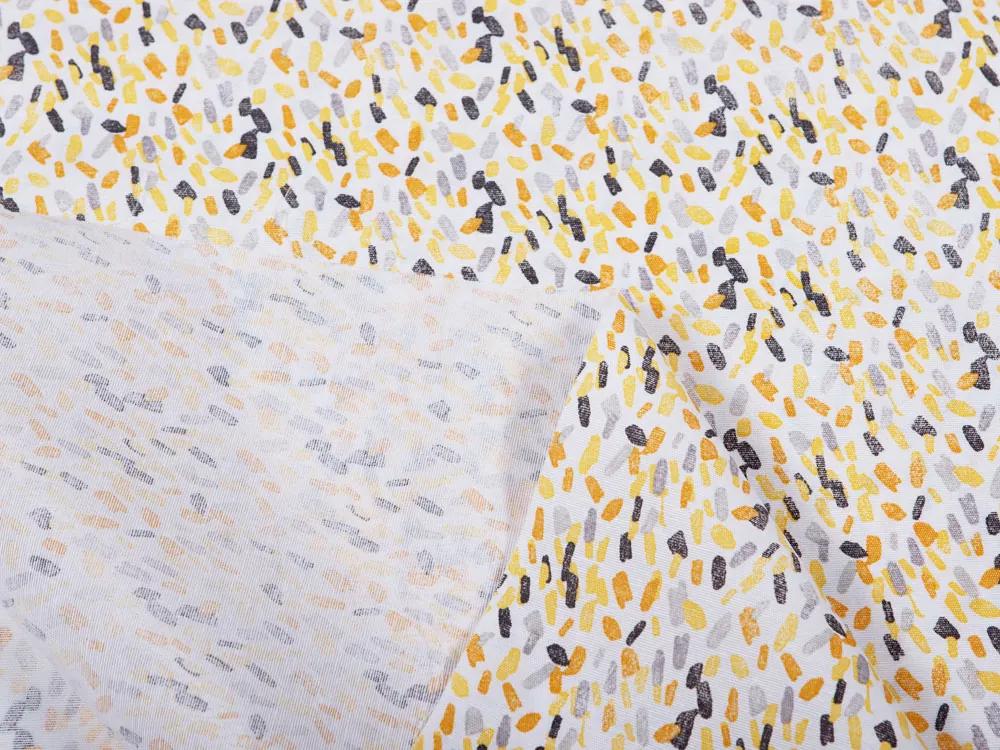 Biante Dekoračný obdĺžnikový obrus Leona LN-045 Žltosivé čiarky na bielom 100x160 cm