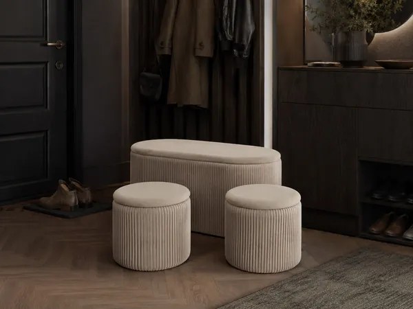 Set troch taburetiek ARVION béžové PHO5963 (3 ks)