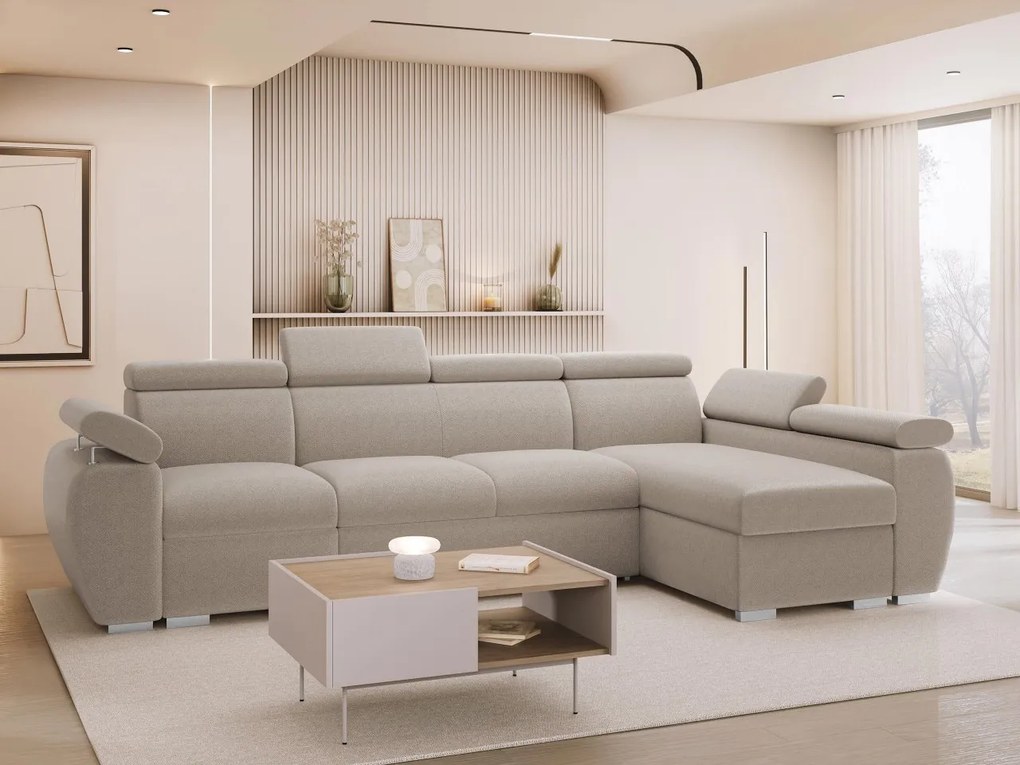 Rohová rozkladacia pohovka Giza LCP, Strana: Ľavá - LCp+2r+1p(65), Dostupné poťahy: Aragon 20