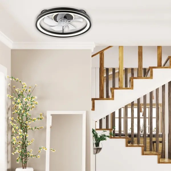 LED Stropné svietidlo s ventilátorom FARGO LED/37W/230V čierna + DO