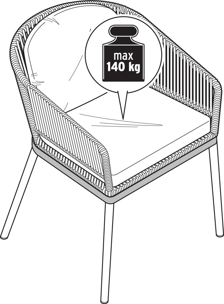 Záhradná stolička s textilným výpletom