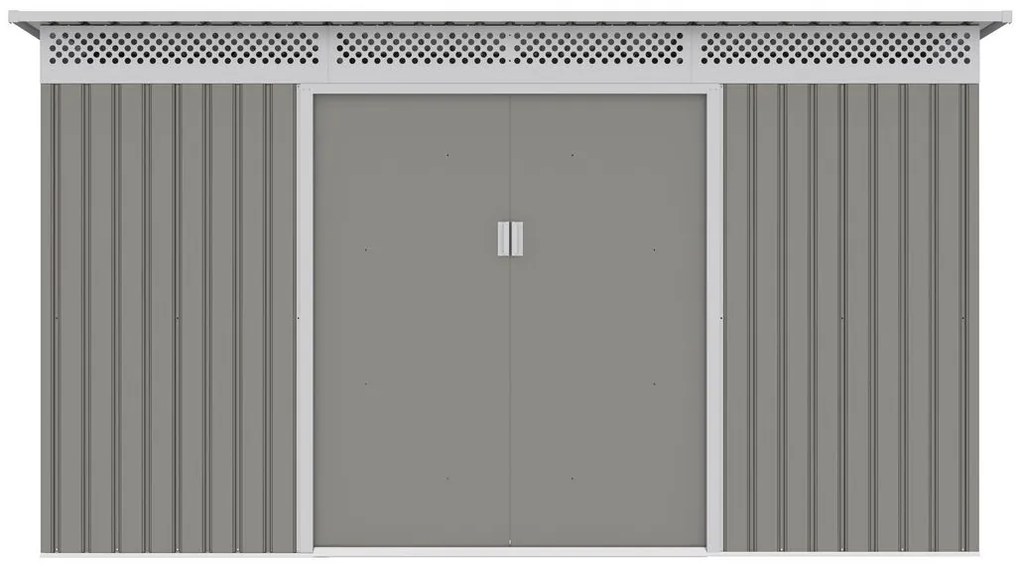 G21 Záhradný domček GRAH 915 - 340 x 269 cm, metalický šedý 63900994