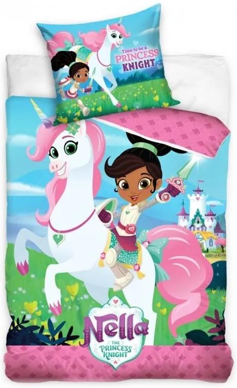Carbotex · Detské posteľné obliečky Nella princezná rytierov - TV Nickelodeon - 100% bavlna - 70x80 cm + 140x200 cm