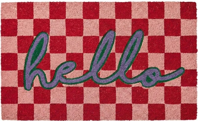 Farebná kokosová rokožka s nápisom Hello - 75*45*1 cm