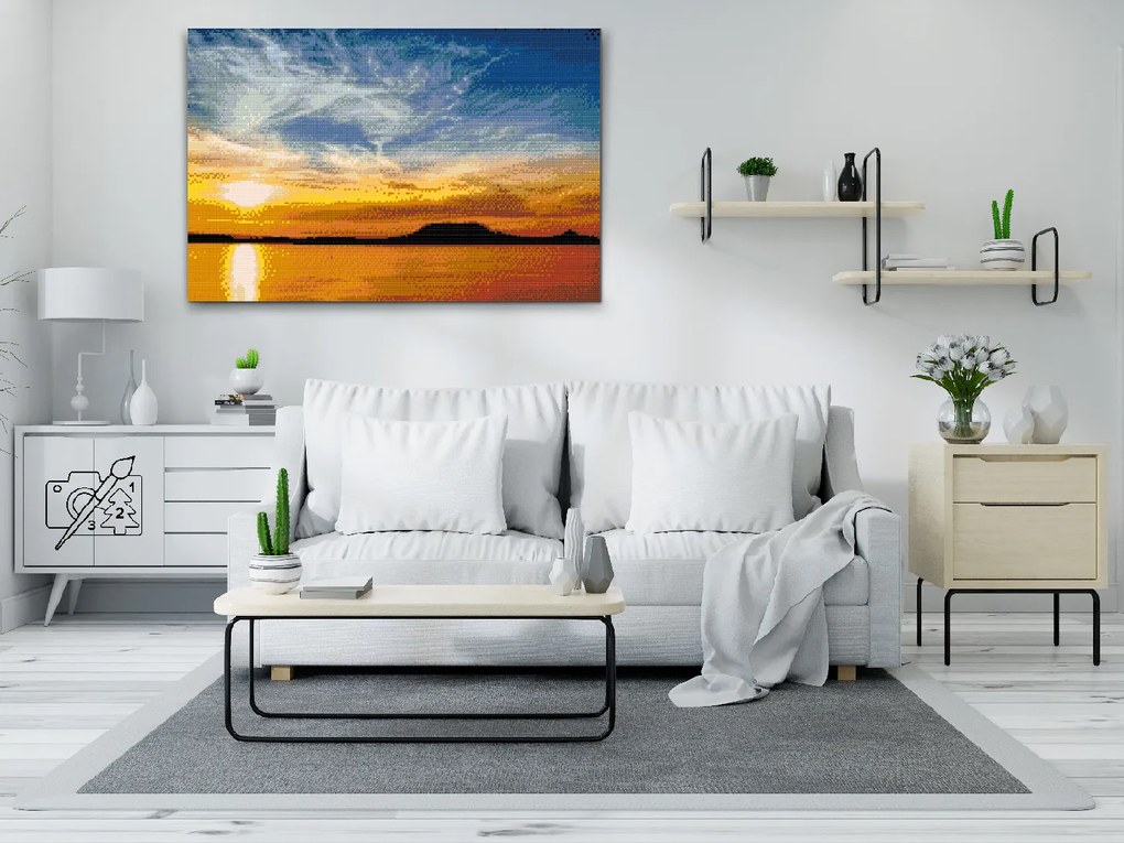 Gario Diamantové maľovanie Balatón Rozmery: 80 x 60 cm, Rámovanie: Iba zrolované plátno, Diamanty: Štvorcové