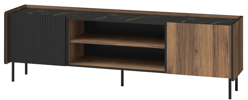 TV stolík Phelan P17 (orech warmia + čierna). Akcia -22%. Vlastná spoľahlivá doprava až k Vám domov. 1062547