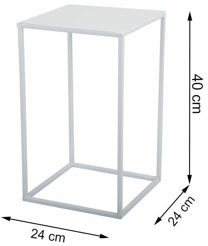 STOJAN NA KVETINÁČ SIMPLE 40X24X24 CM BIELA