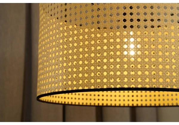 Duolla - Prisadený luster ROLLER RATTAN 1xE27/15W/230V pr. 45 cm béžová/čierna