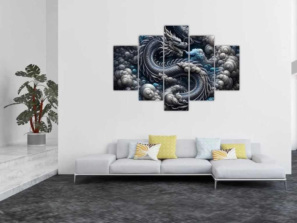 Obraz – Drak v dyme (150x105 cm)