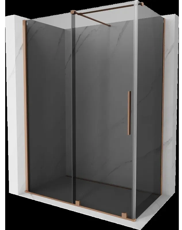 Mexen Velar posuvná sprchová kabína 160 x 85 cm, grafit, brúsená meď - 871-160-085-41-65