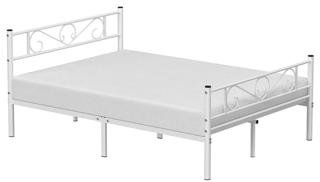 Kovový rám postele 140x190 cm Vasagle Dramatico bílý