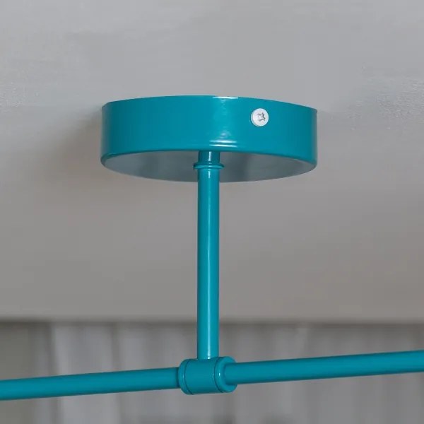 Prisadený luster MOON 2xE27/15W/230V tyrkysový