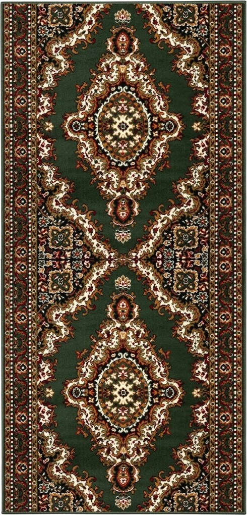 Alfa Carpets, Koberec behúň na mieru TEHERAN T-102 green, šíre 100 cm, zelená, chodba / predsieň