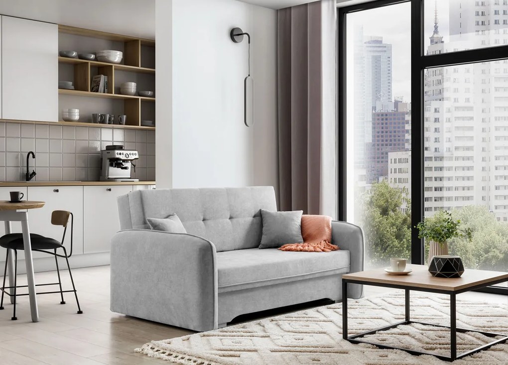 Rozkladacia 2-miestna pohovka LAINE, svetlosivá