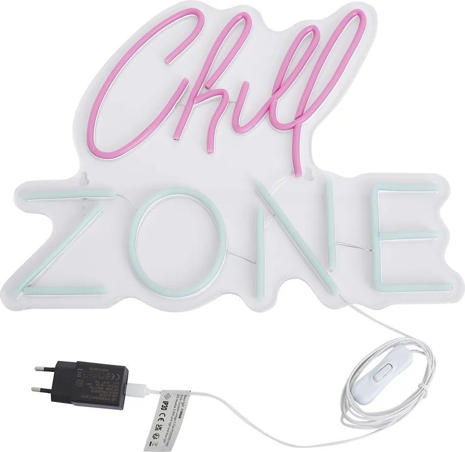Neónové nástenné svietidlo ružové s modrým vrátane LED - Chill Zone