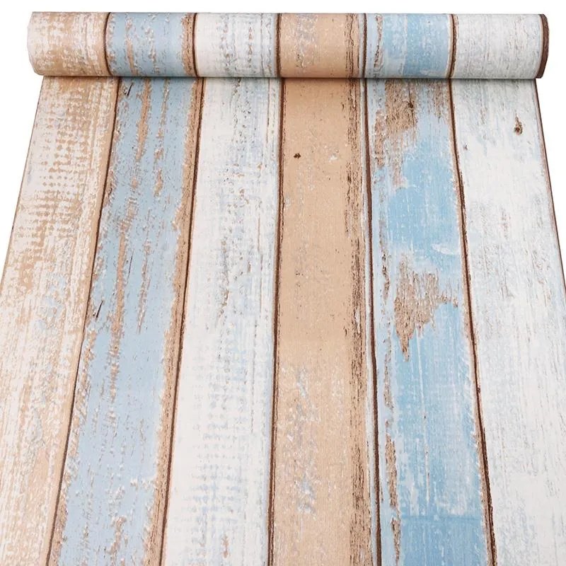 Samolepiace tapety 45 cm x 10 m IMPOL TRADE 9305 drevo s krémovo-modrou patinou Samolepiace tapety