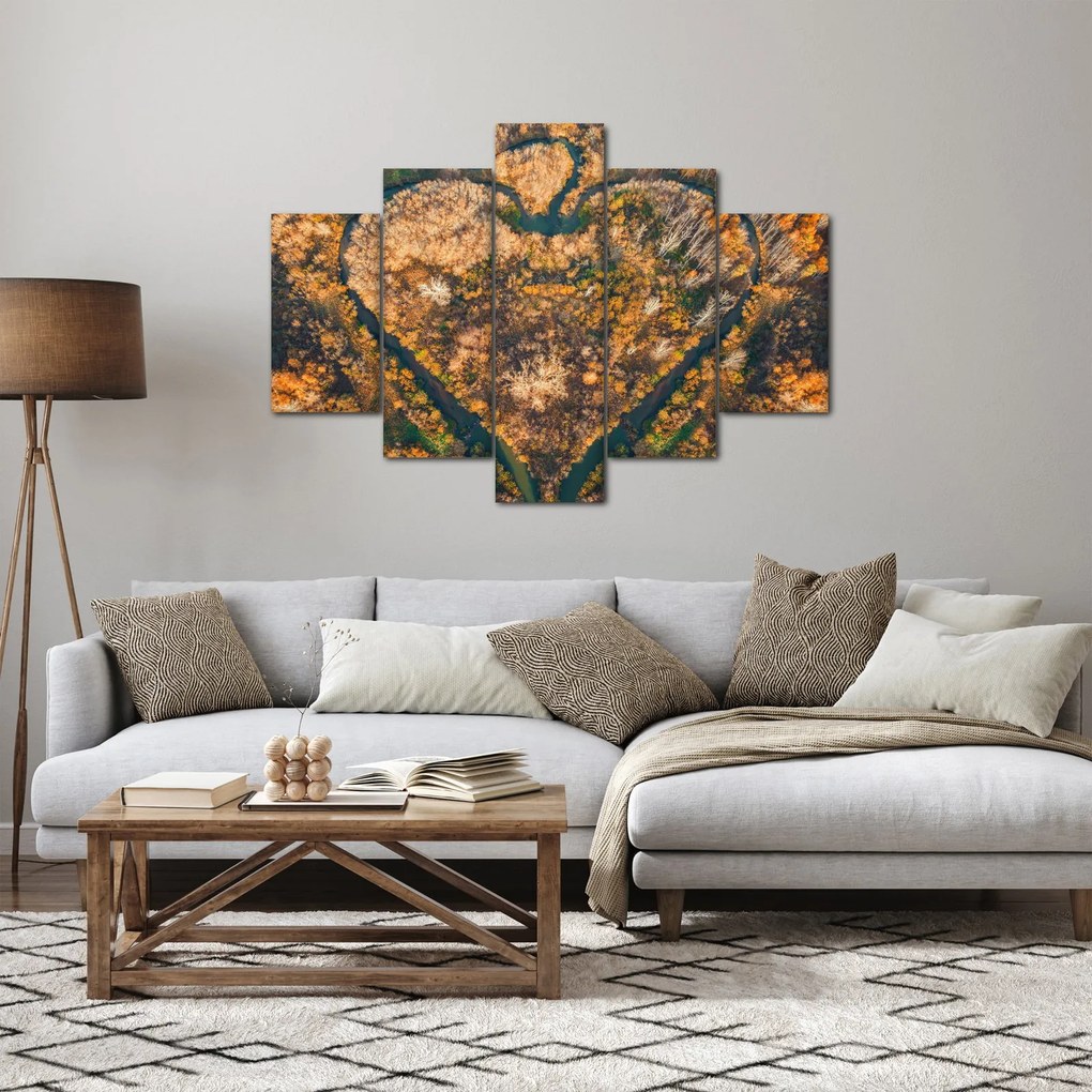Obraz - Rieka v tvare srdca (150x105 cm)