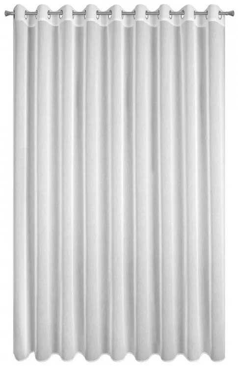 DECOREUM Jednofarebná záclona s jemnou dúhovou štruktúrou 400 cm x 250 cm biela 100 % polyester 98164
