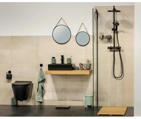 WENKO 24424100 - Zrkadlo BORRONE 40x40 cm čierna/strieborná