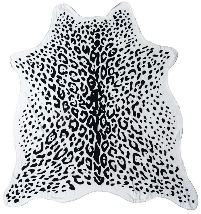 Osuška LEOPARD, čiernobiela 146 x 150 cm, 100% polyester