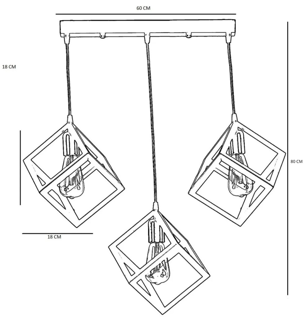Stropné svietidlo Kare III čierne