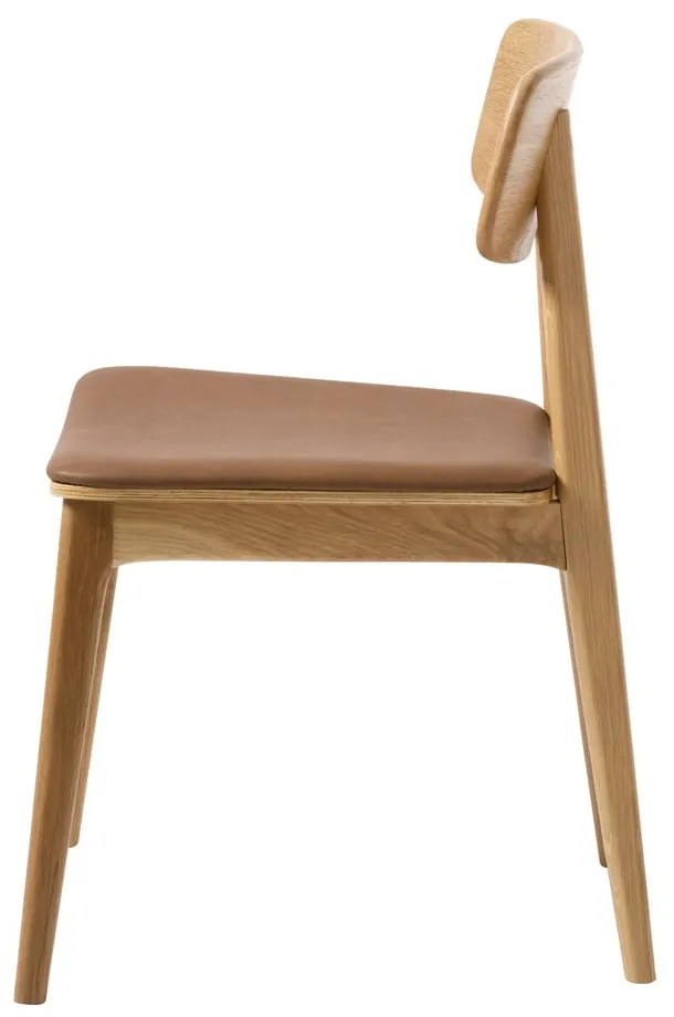 Koňakovohnedá/v prírodnej farbe jedálenská stolička z imitácie kože Livo – Unique Furniture
