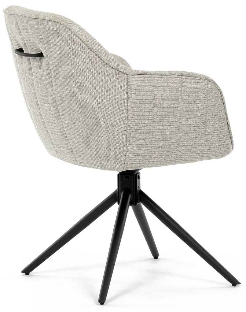 Autronic - Židle jídelní a konferenční, krémová látka, černé kovové nohy, otočný mechanismus - HC-536 CRM2 AKCE