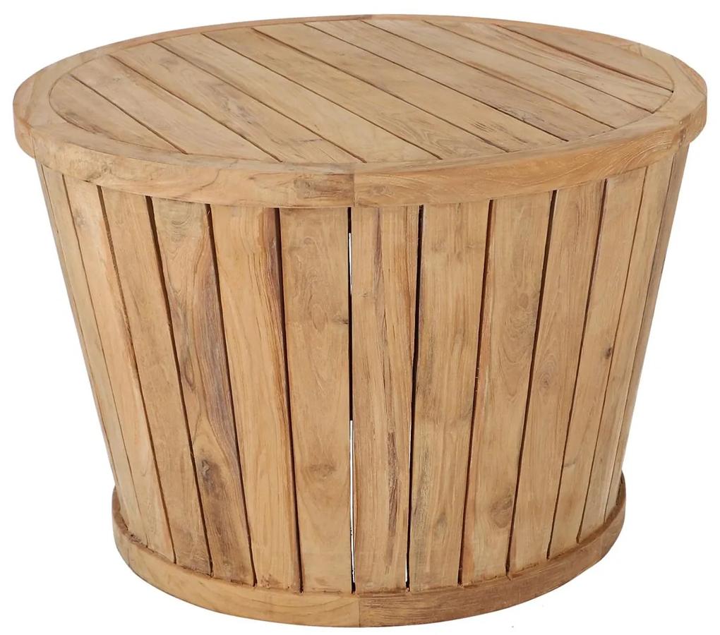 Kruhový záhradný konferenčný stolík z tíkového dreva „Circus", Ø 63, výš. 43 cm