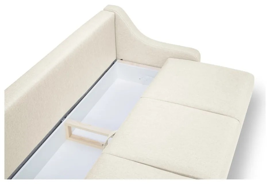 Krémovobiela rozkladacia pohovka s úložným priestorom Mazzini Sofas Freesia