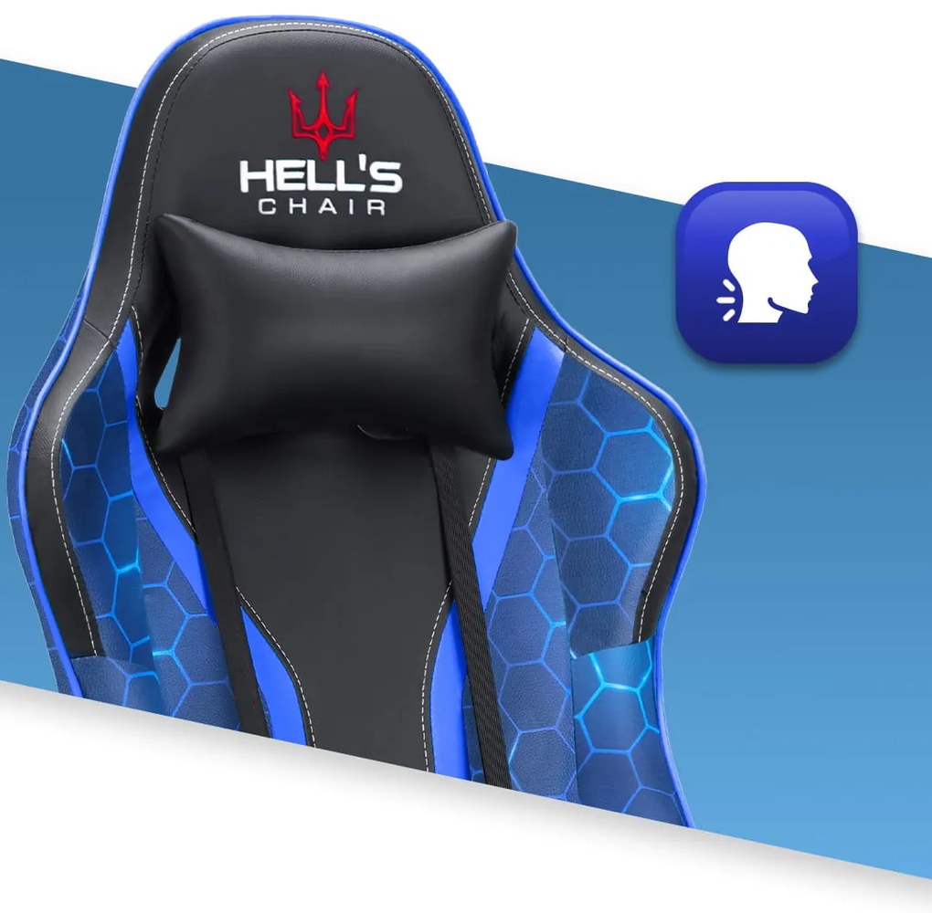 Hells Herná stolička Hell's Chair Hexagon Blue/Black