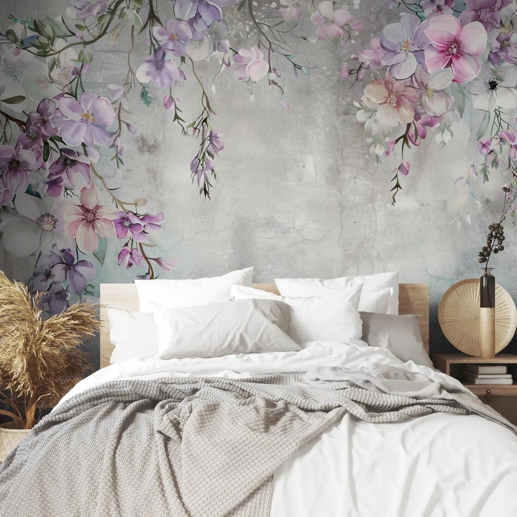 Fototapeta - Stena s kvetmi II. (147x102 cm)