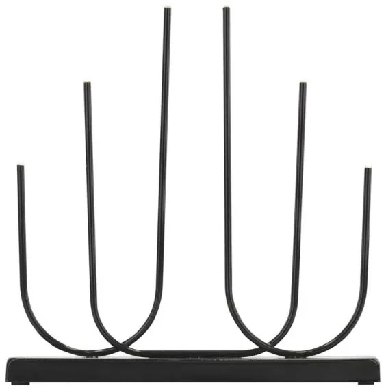 LED Vianočný svietnik 6xLED/2xAA čierny