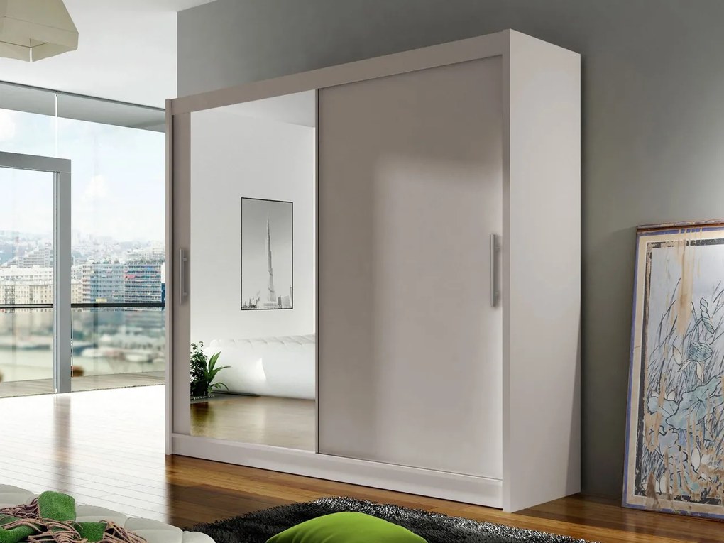 Šatníková skriňa London VI, Farby: sonoma, Osvetlenie: osvetlenie LED RGB - farebné