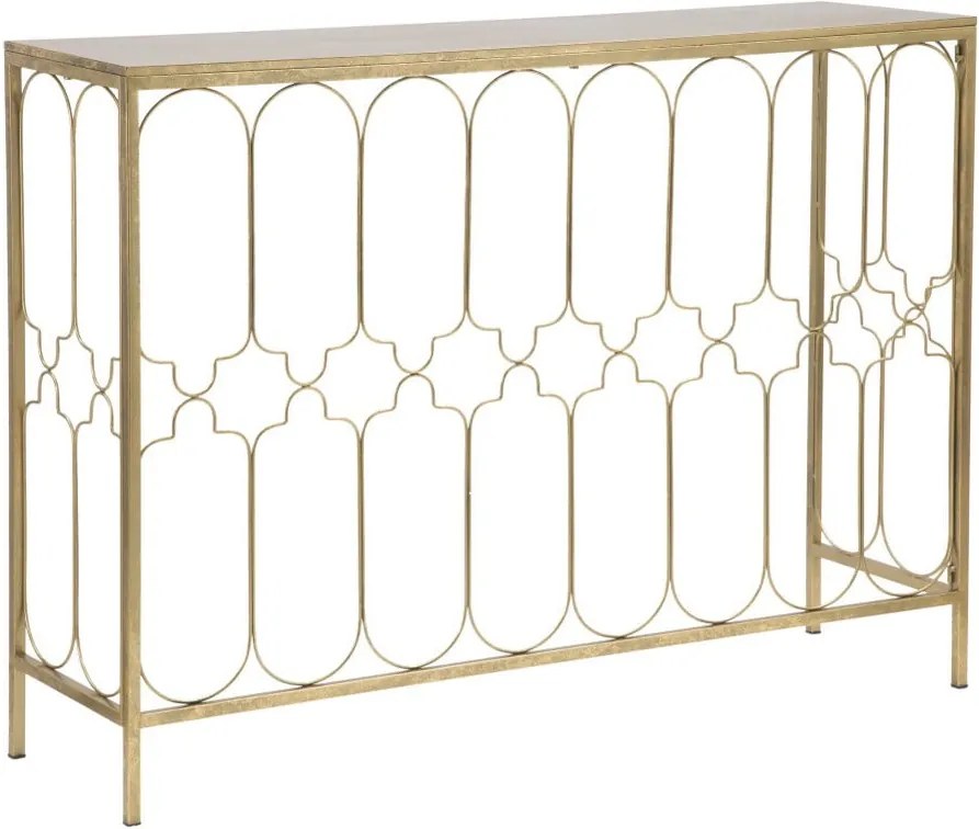 Konzolový stolík s konštrukciou v zlatej farbe Mauro Ferretti Balcony, 112 × 31 cm