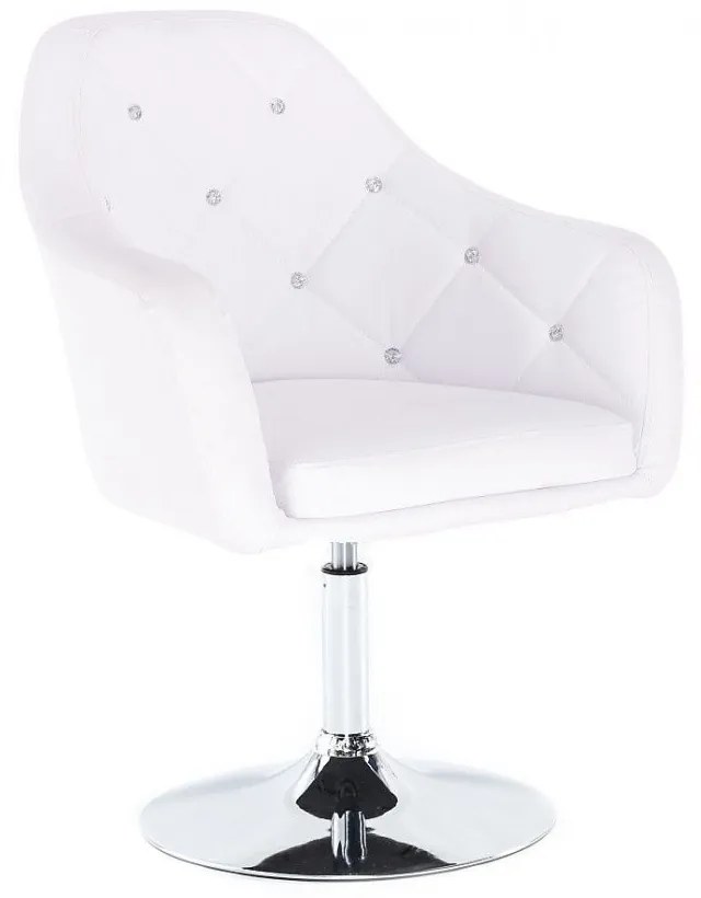 LuxuryForm DESIGN Kreslo ROMA na striebornom tanieri - biele