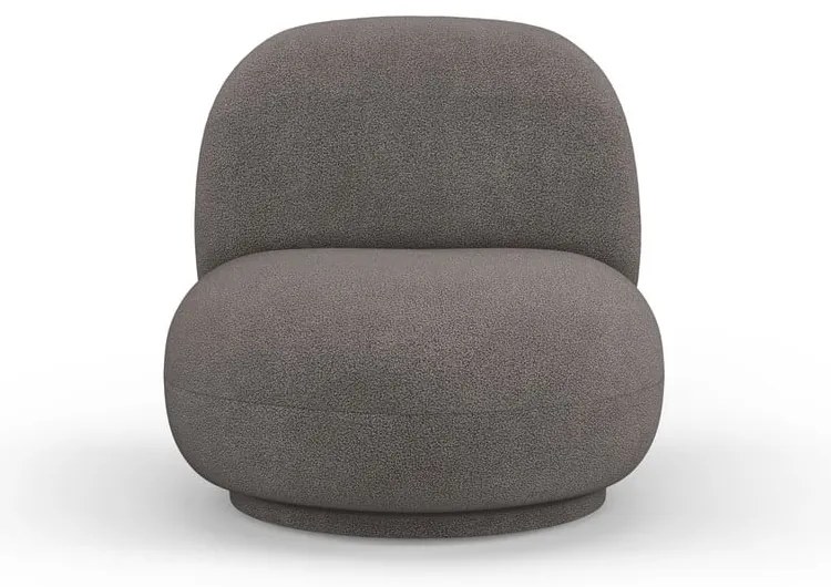 Sivé kreslo z textílie buklé Chuck – Micadoni Home