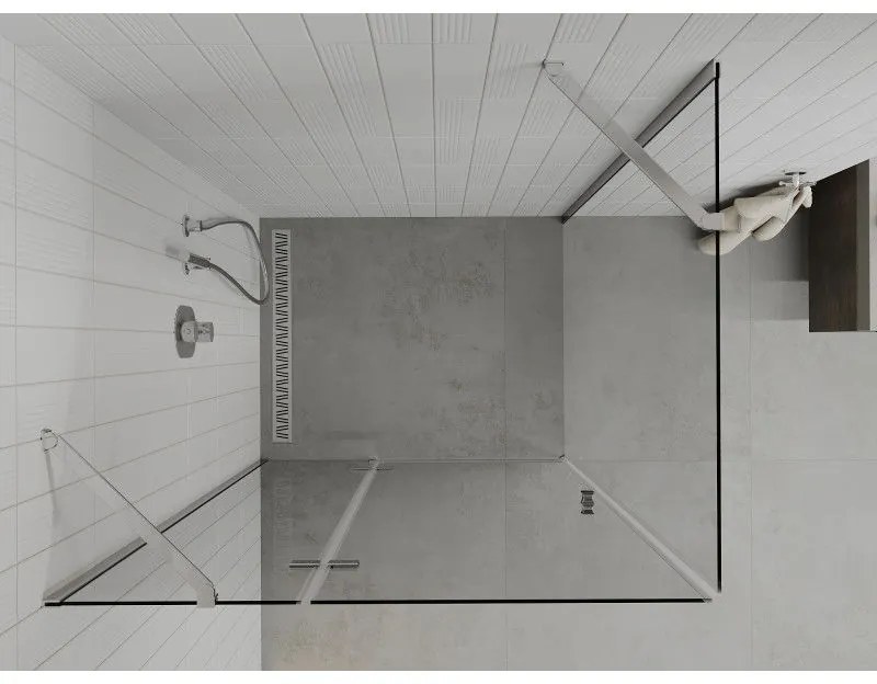 Mexen Roma, sprchovací kút 70 (dvere) x 110 (stena) cm, 6mm číre sklo, chrómový profil, 854-070-110-01-00