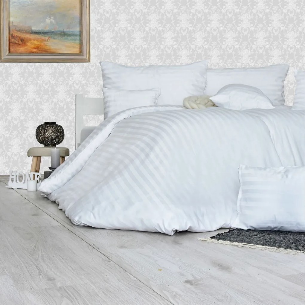 Obliečky damaškové biele EMI: Vankúš 45x65