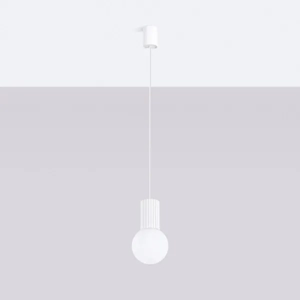 Sollux SL.1709 - Luster na lanku HALO 1xG9/8W/230V pr. 12 cm biela