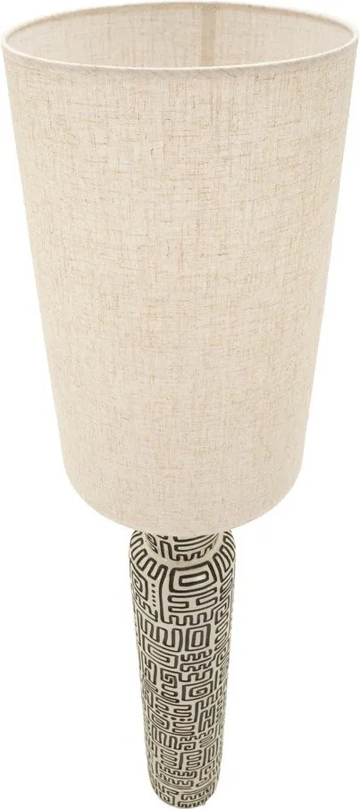 Čierna/krémovobiela stojacia lampa s textilným tienidlom (výška 145 cm) Nairobi – Mauro Ferretti