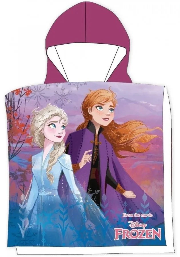 Kúpacie pončo - osuška s kapucňou Ľadové kráľovstvo - Frozen - 100% bavlna - 55 x 110 cm