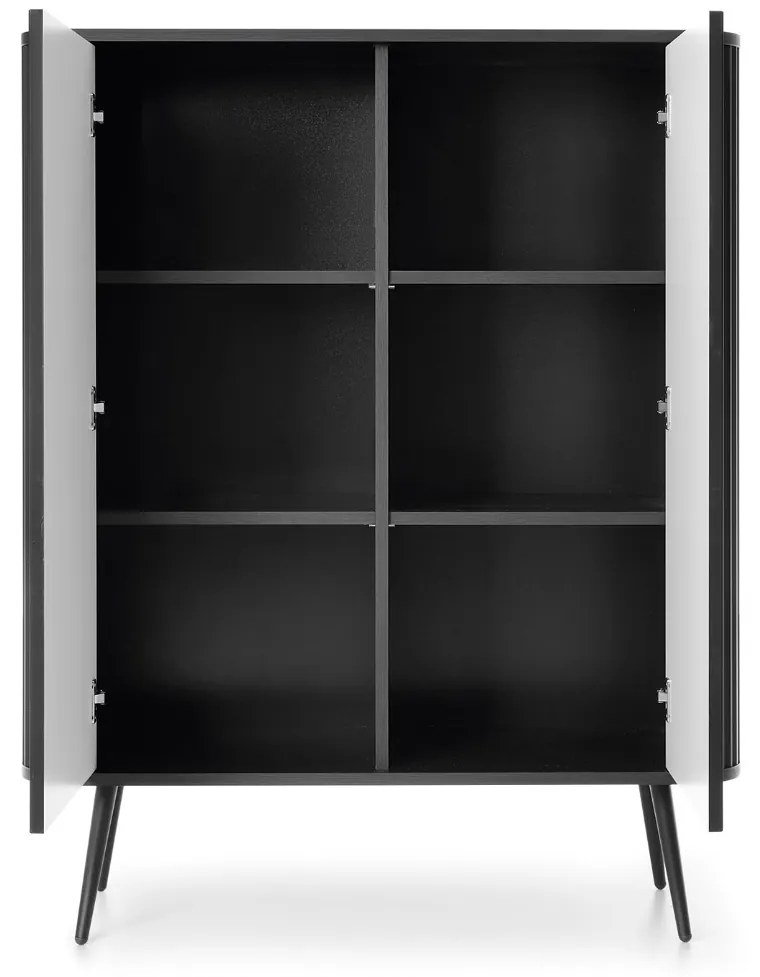 VYSOKÁ KOMODA BELLISSA ČIERNA + ČIERNE NOŽIČKY 103 cm